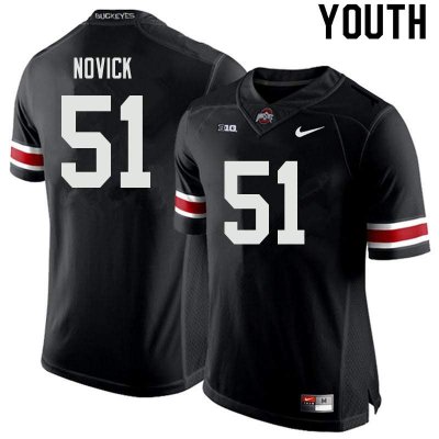 NCAA Ohio State Buckeyes Youth #51 Brett Novick Black Nike Football College Jersey OFV4045XP